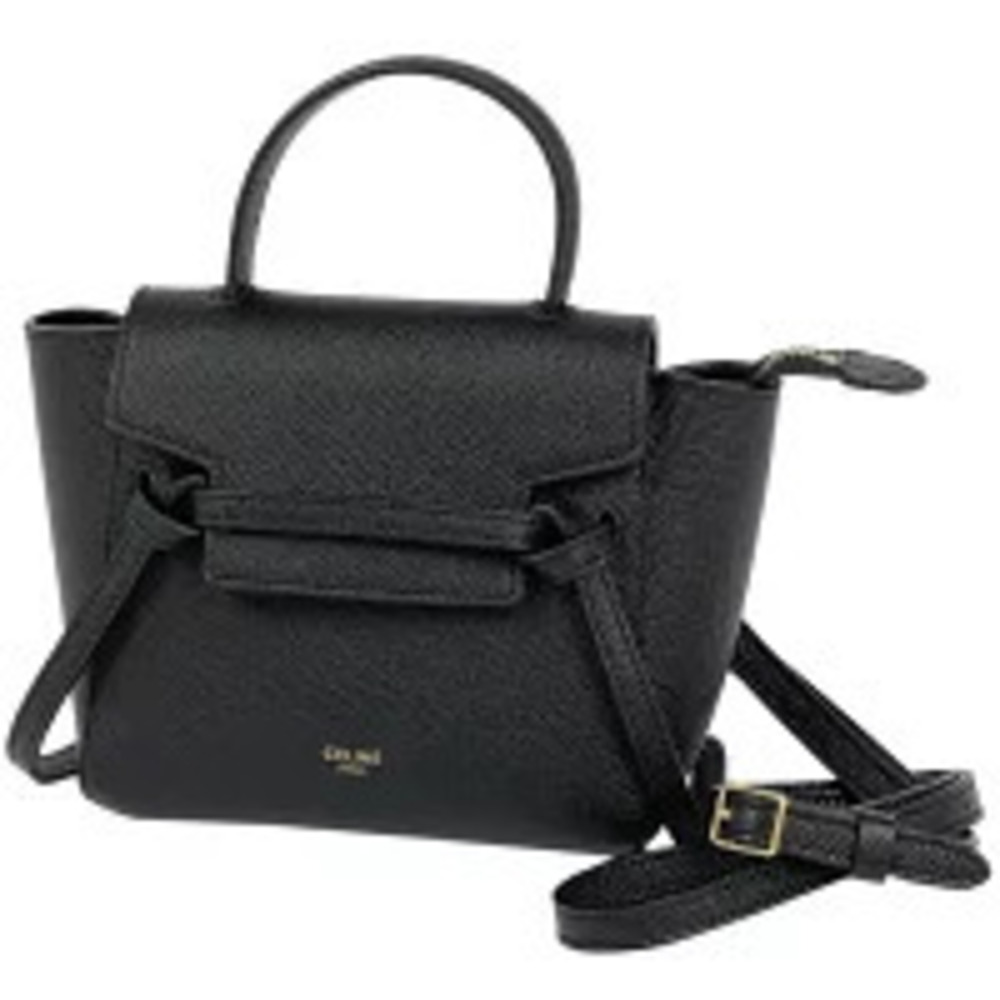 Celine Pico Belt Bag Shoulder Handbag Leather Black